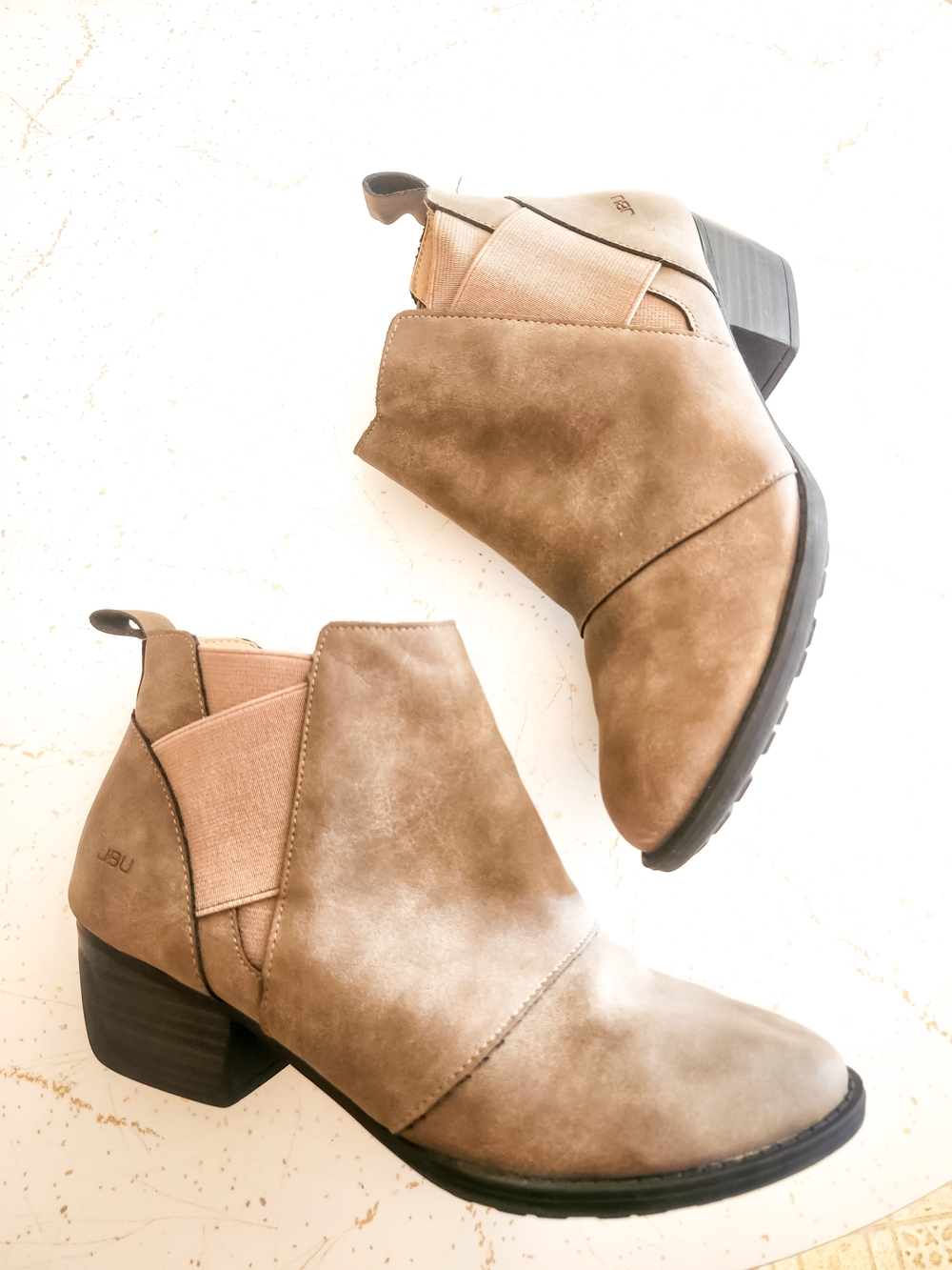 JBU by Jambu Women's Weather Ready Ankle Boots Size 7 Taupe Faux Suede Chelsea